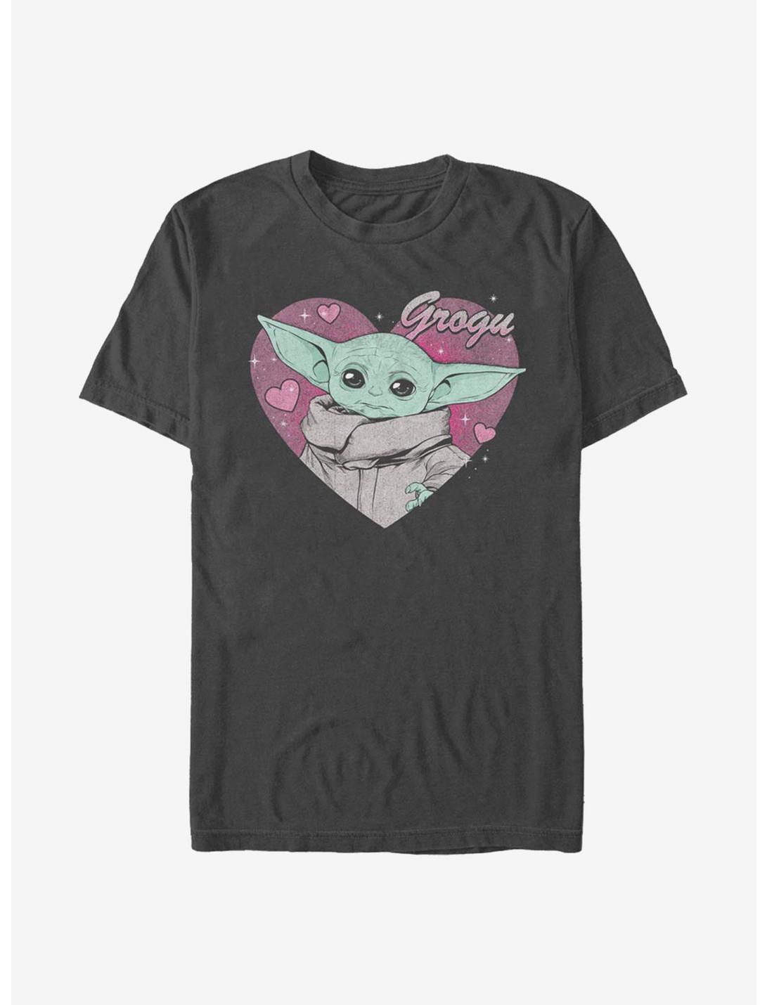 Star Wars The Mandalorian Grogu Valentine T-Shirt, CHARCOAL, hi-res