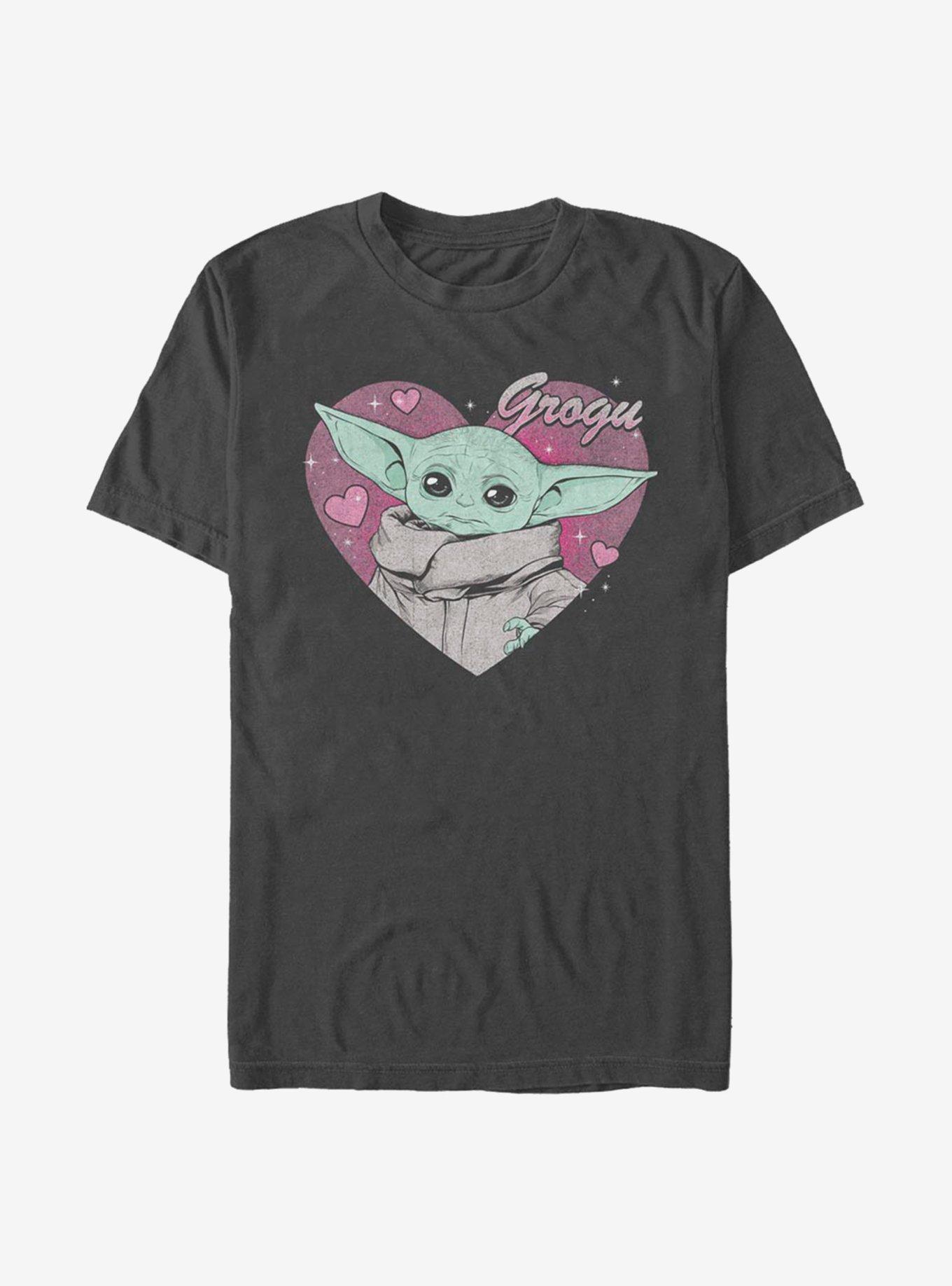 Star Wars The Mandalorian Grogu Valentine T-Shirt, CHARCOAL, hi-res