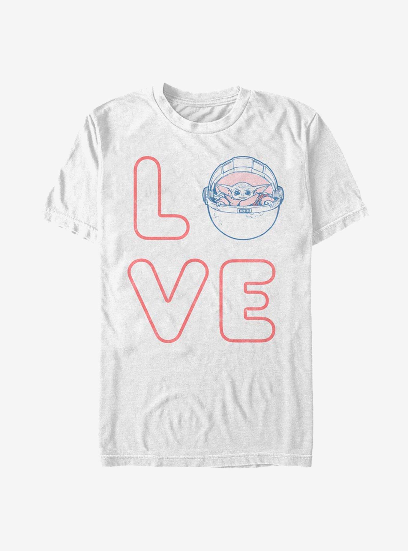 Star Wars The Mandalorian Love Stacked Grogu T-Shirt, WHITE, hi-res