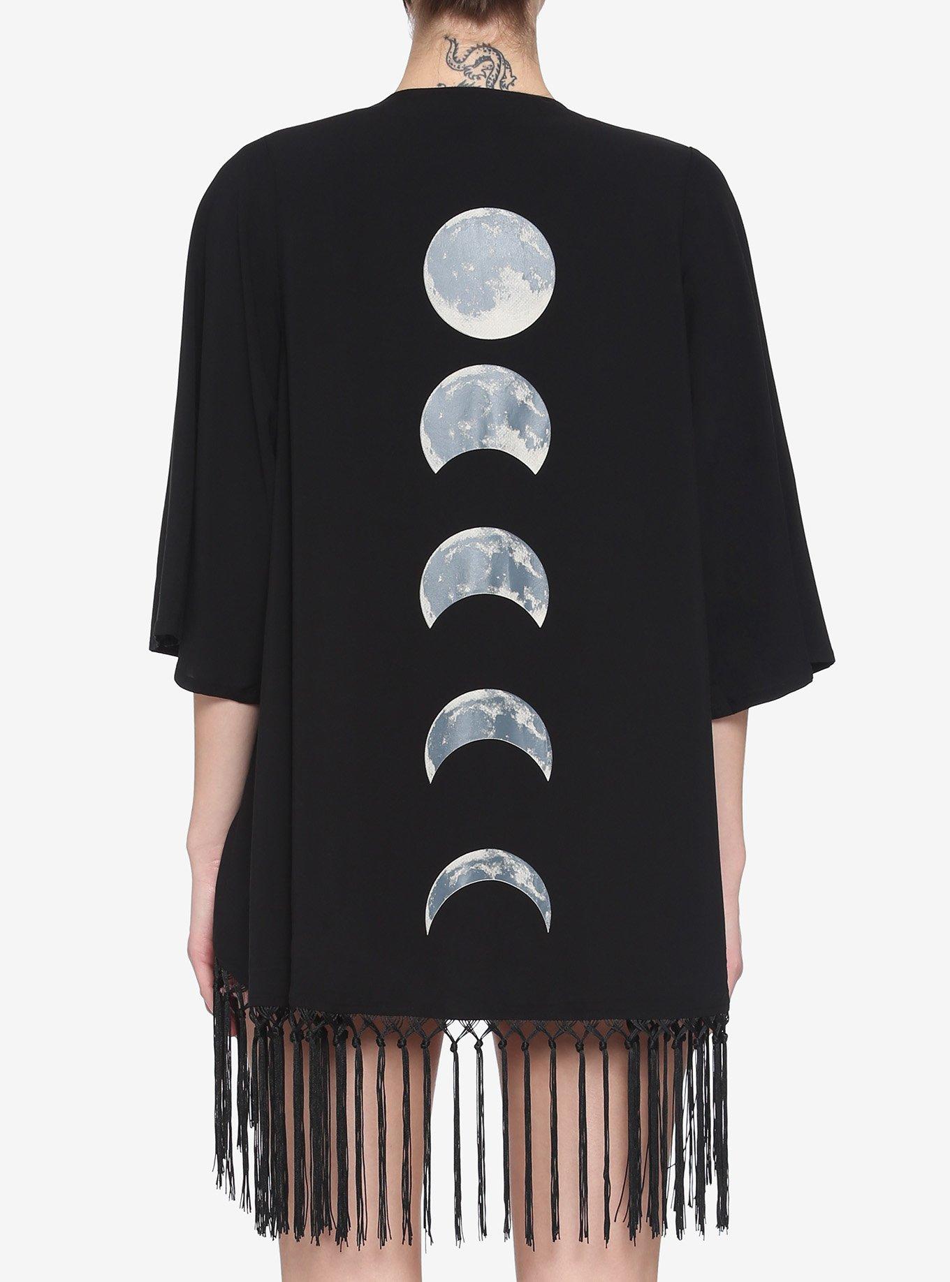 Black Moon Phase Fringe Duster, BLACK, hi-res