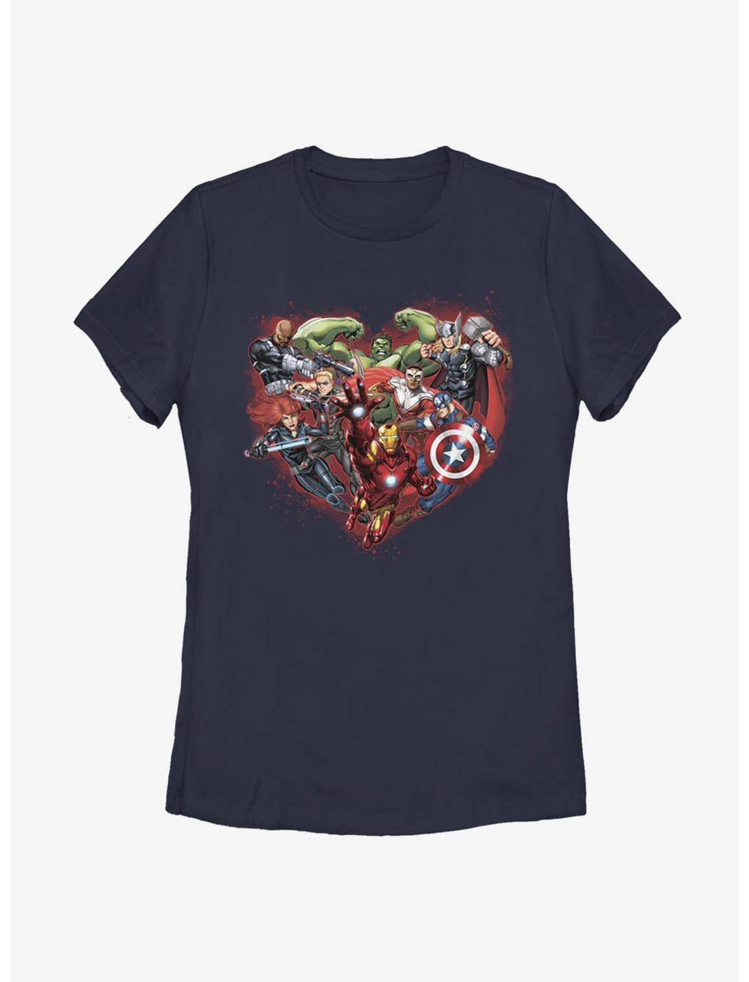 Marvel Avengers Avenger Heart Womens T-Shirt, NAVY, hi-res