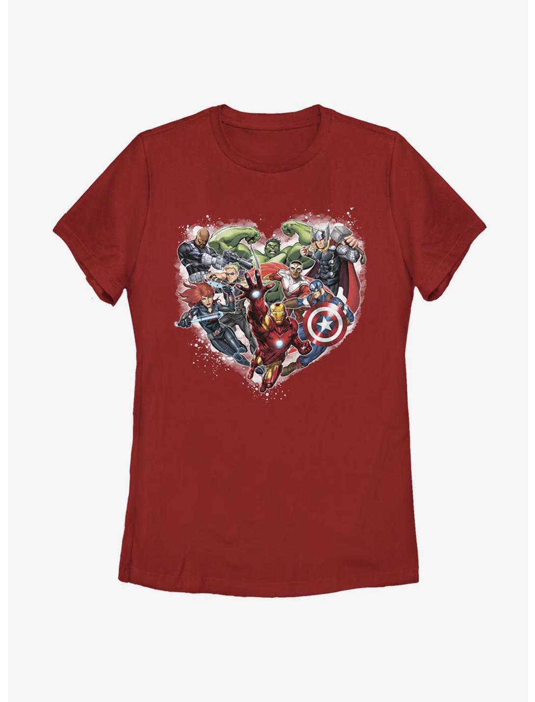 Marvel Avengers Avenger Heart Womens T-Shirt, RED, hi-res