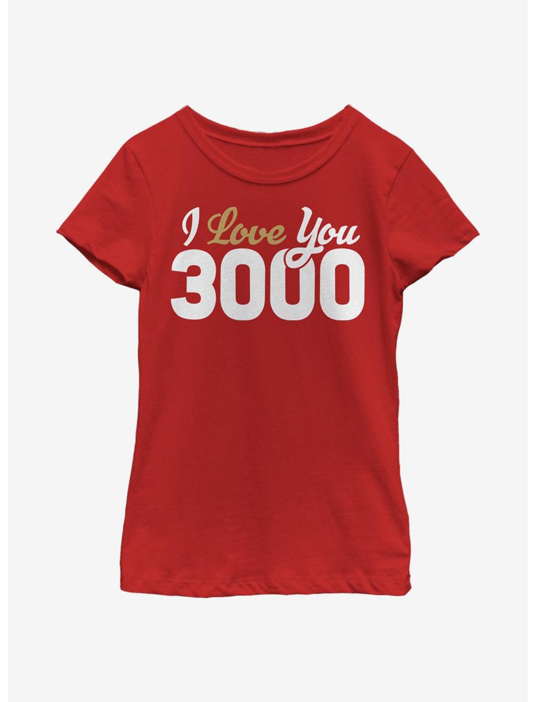 Marvel Avengers Love You 3000 Youth Girls T-Shirt, RED, hi-res