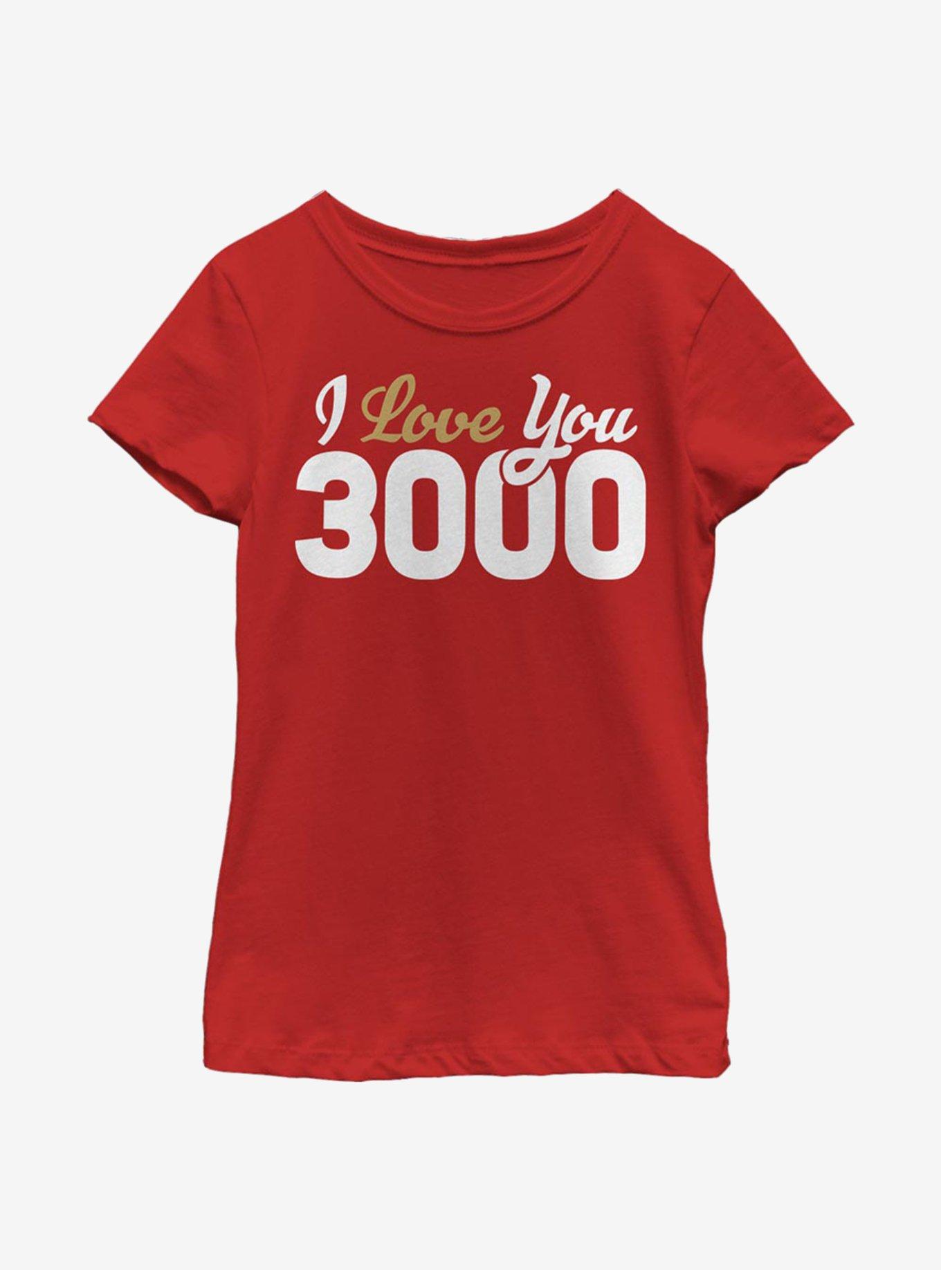 Marvel Avengers Love You 3000 Youth Girls T-Shirt, RED, hi-res