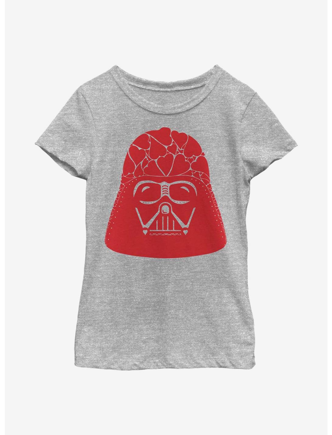 Star Wars Vader Heart Helmet Youth Girls T-Shirt, ATH HTR, hi-res