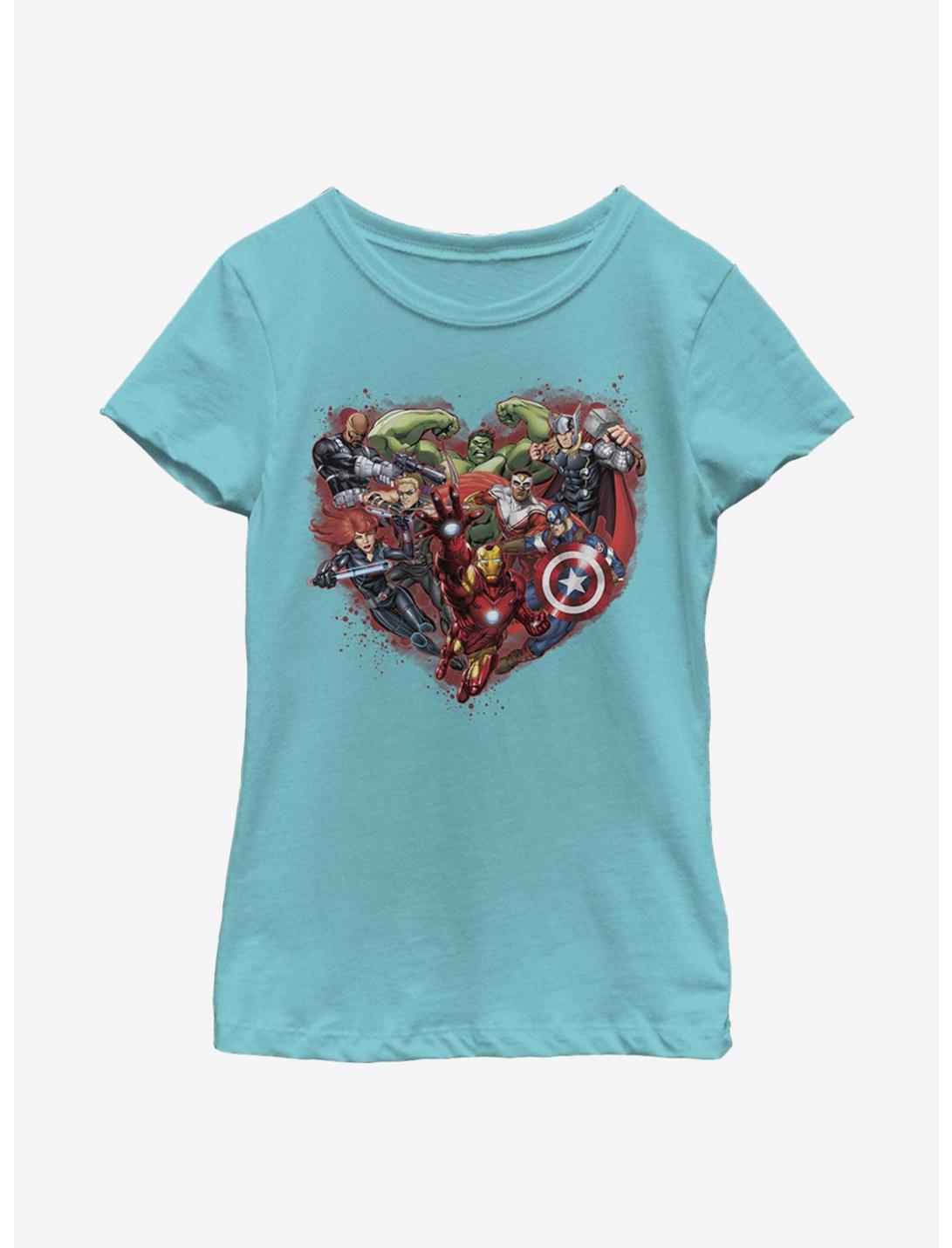 Marvel Avengers Avenger Heart Youth Girls T-Shirt, TAHI BLUE, hi-res