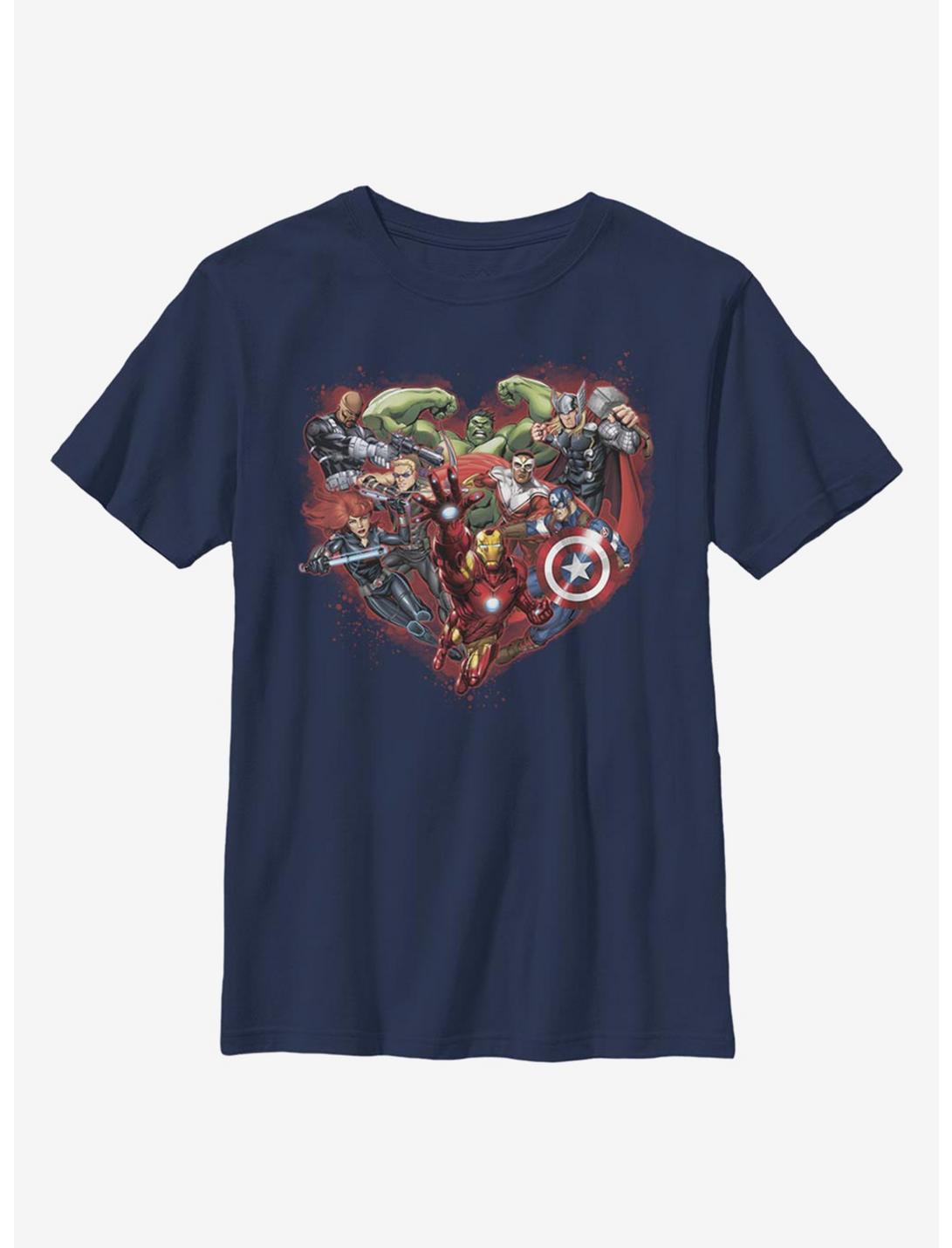 Marvel Avengers Avenger Heart Youth T-Shirt, NAVY, hi-res