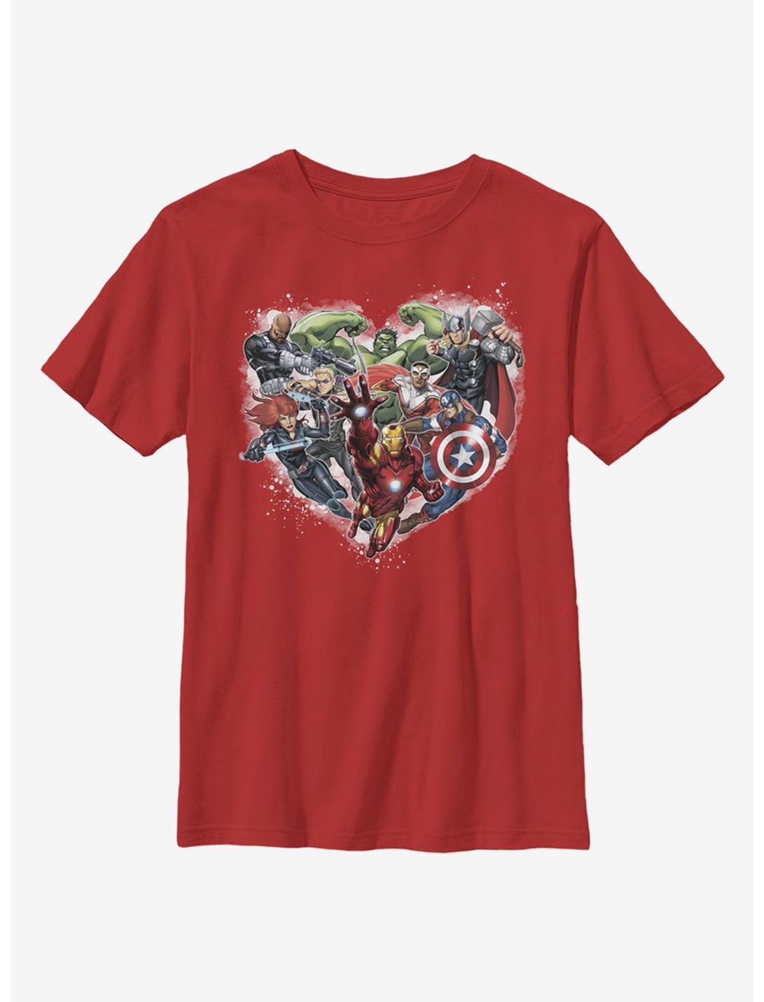 Marvel Avengers Avenger Heart Youth T-Shirt, RED, hi-res