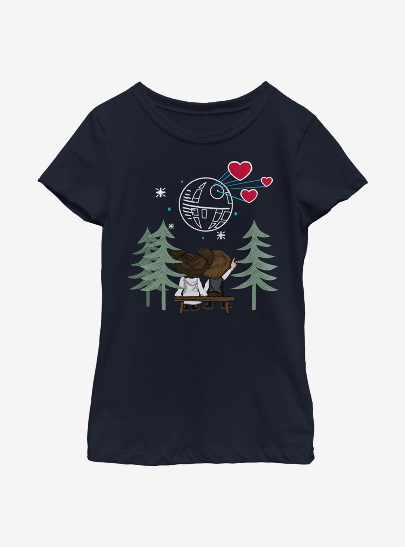 Star Wars Leia Han Love Youth Girls T-Shirt, NAVY, hi-res