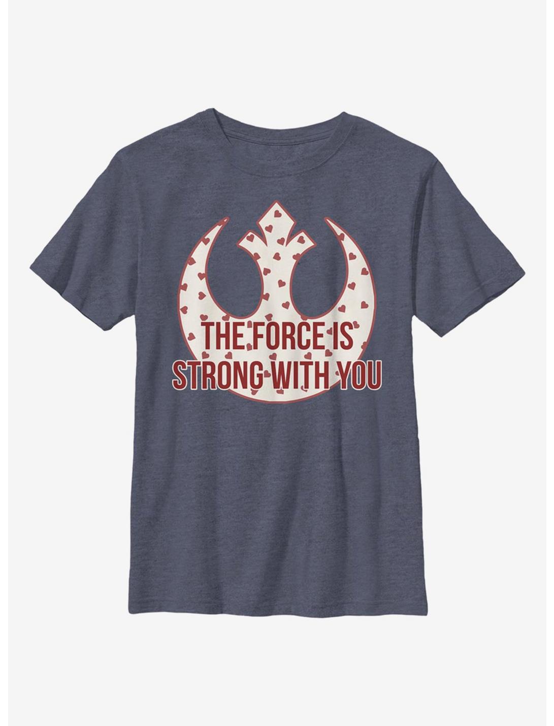 Star Wars Strong Heart Force Youth T-Shirt, NAVY HTR, hi-res