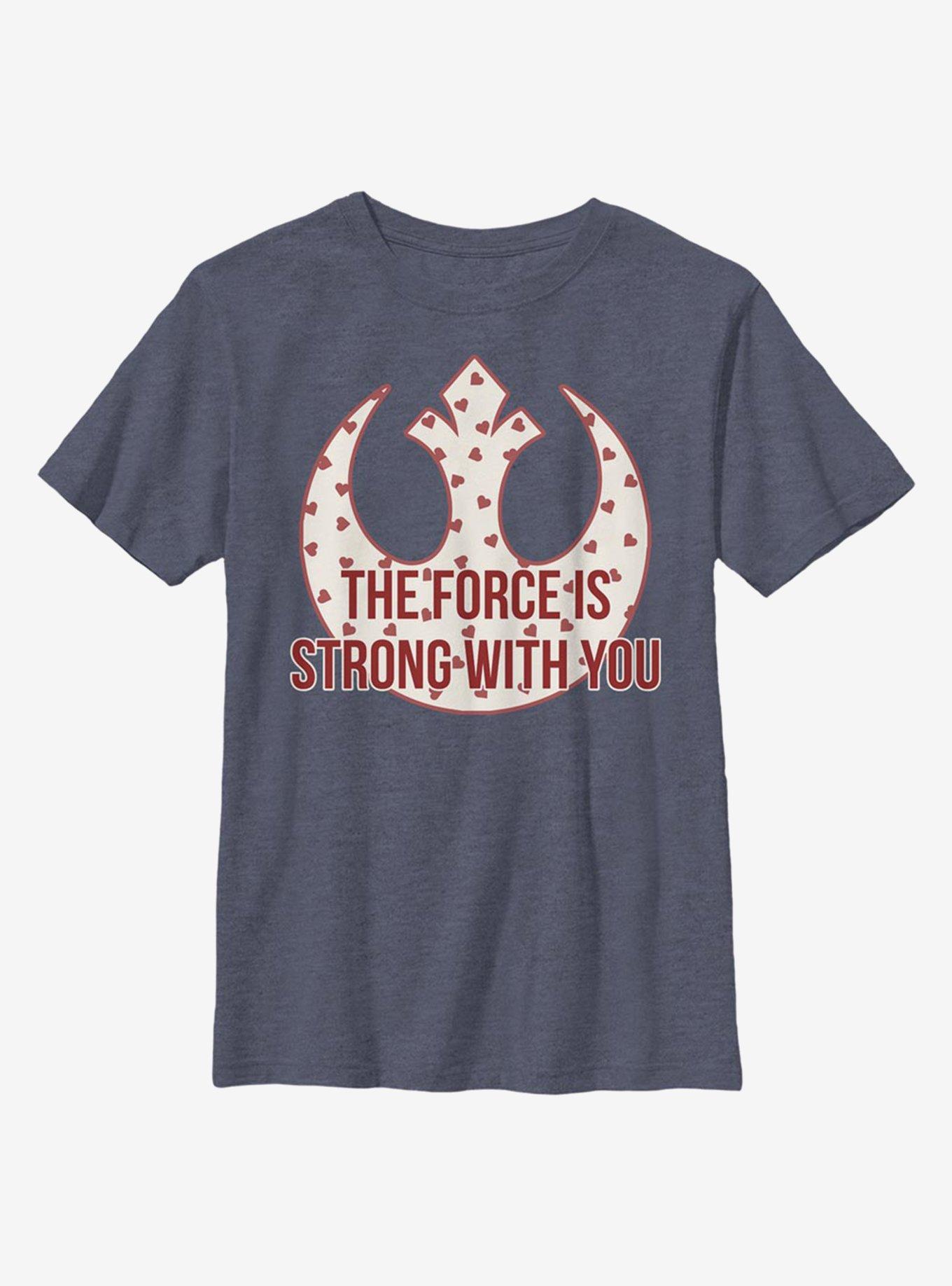 Star Wars Strong Heart Force Youth T-Shirt, NAVY HTR, hi-res