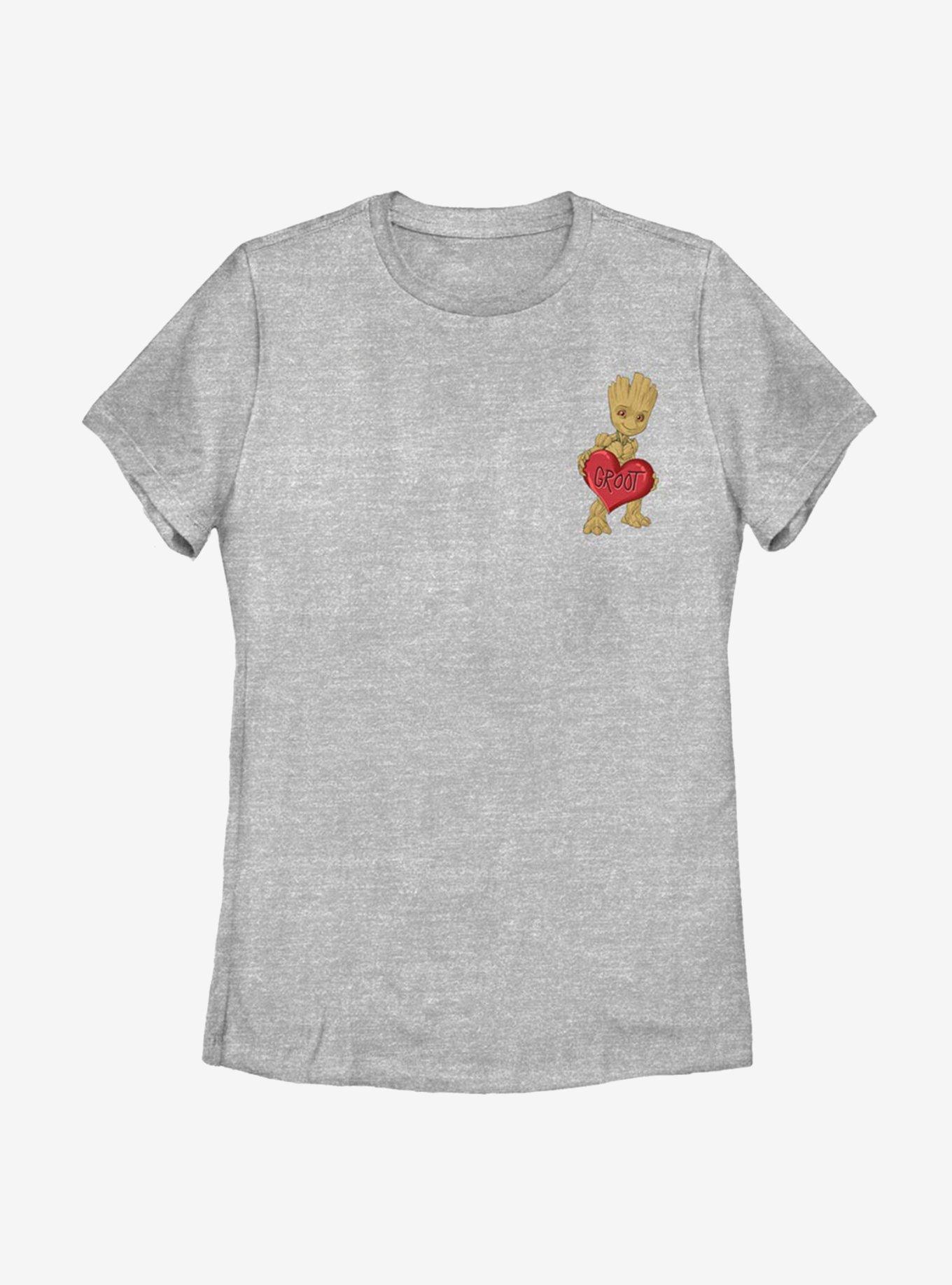 Marvel Guardians Of The Galaxy Groot Heart Womens T-Shirt, ATH HTR, hi-res