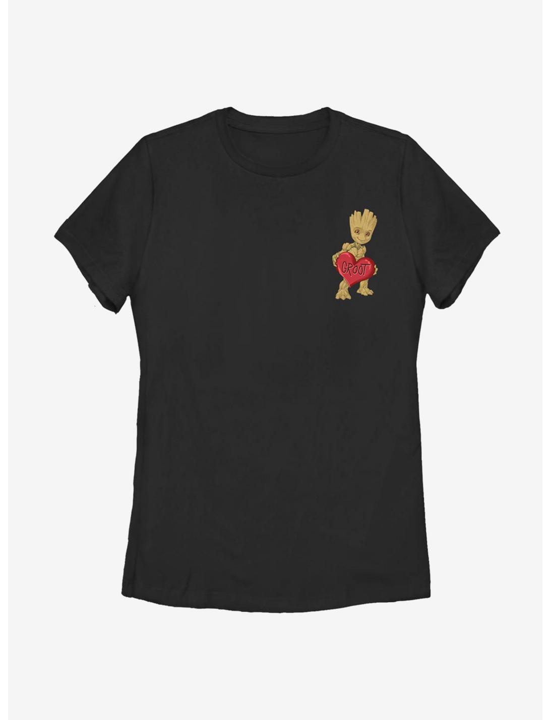 Marvel Guardians Of The Galaxy Groot Heart Womens T-Shirt, BLACK, hi-res