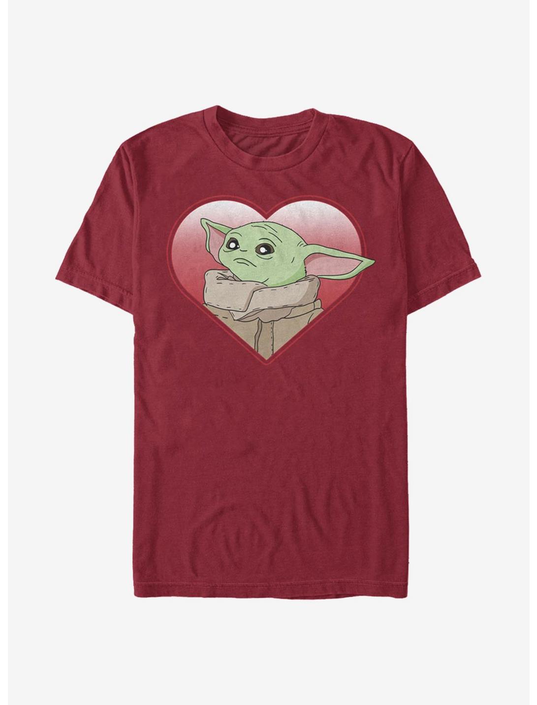 Star Wars The Mandalorian Heart Yoda T-Shirt, CARDINAL, hi-res