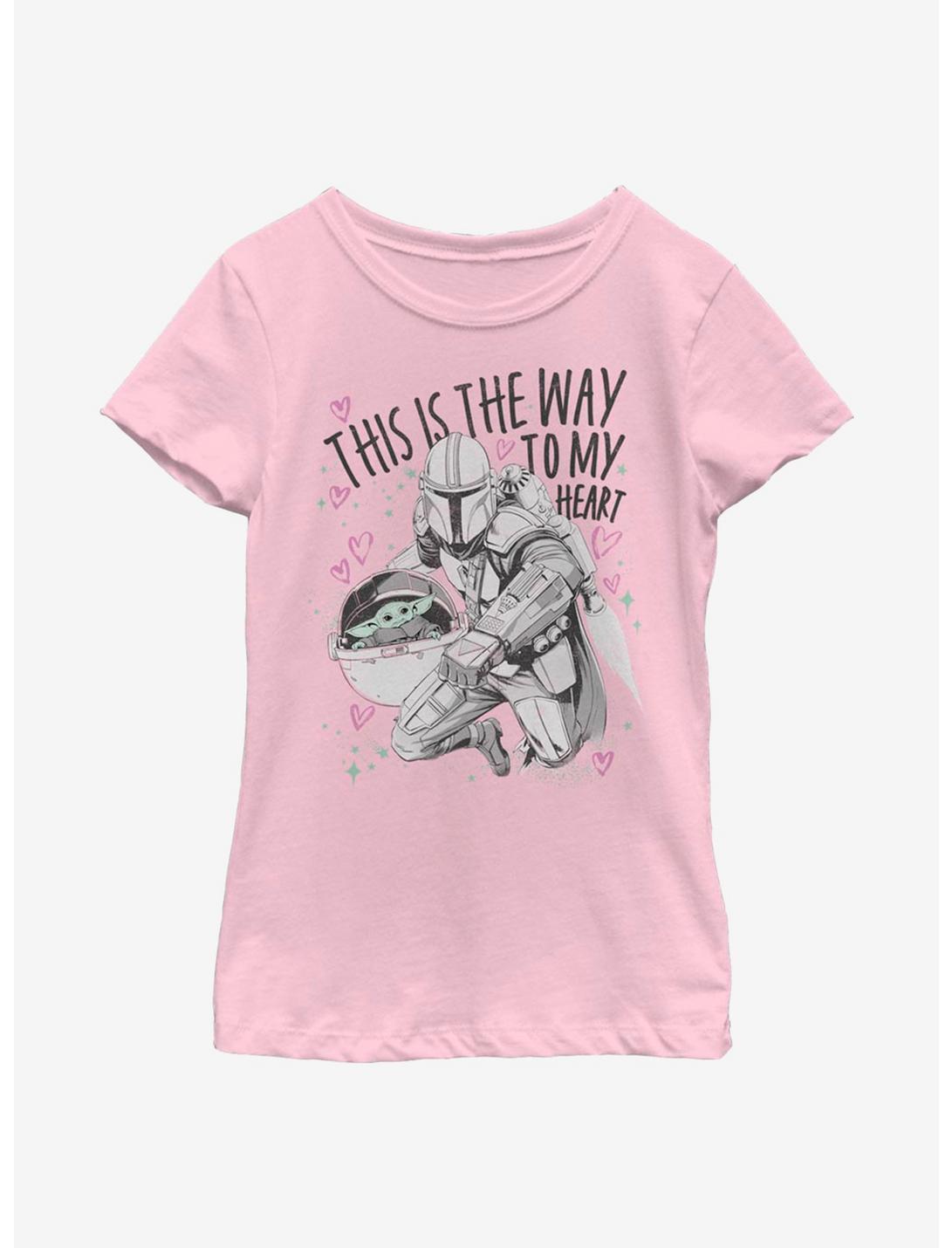 Star Wars The Mandalorian Way To My Heart Youth Girls T-Shirt, PINK, hi-res