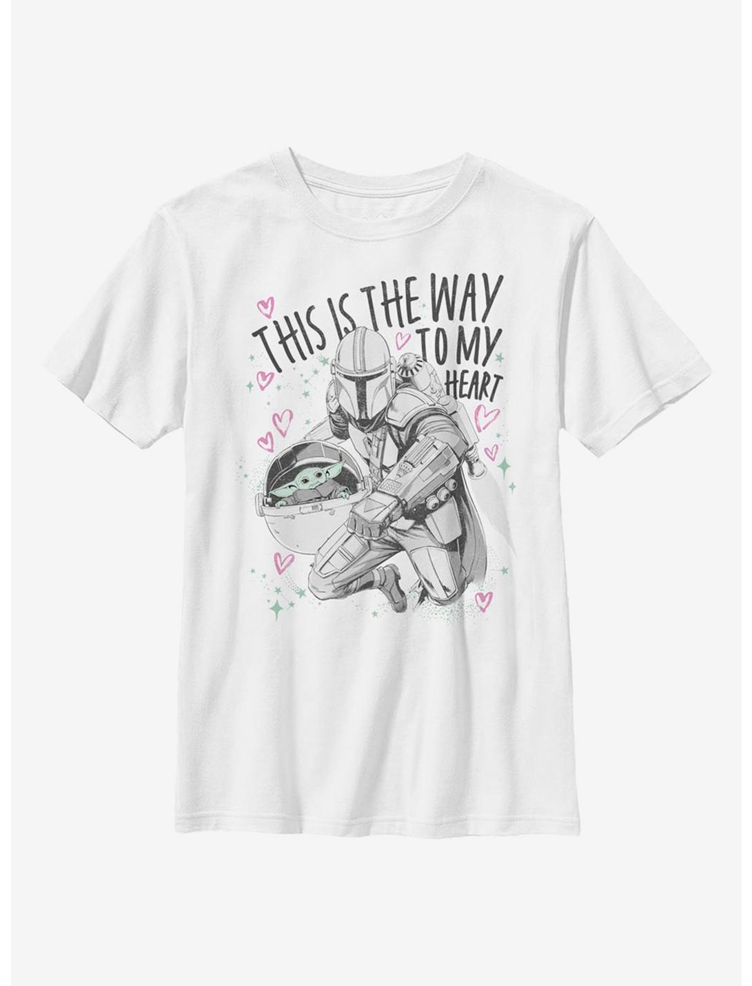 Star Wars The Mandalorian Way To My Heart Youth T-Shirt, WHITE, hi-res