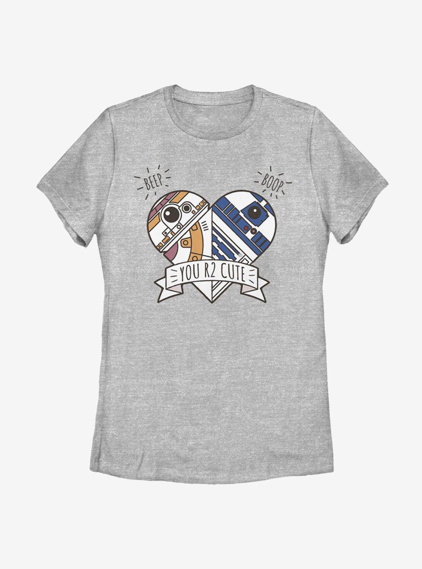 Star Wars BB-8 Heart R2 Womens T-Shirt, ATH HTR, hi-res