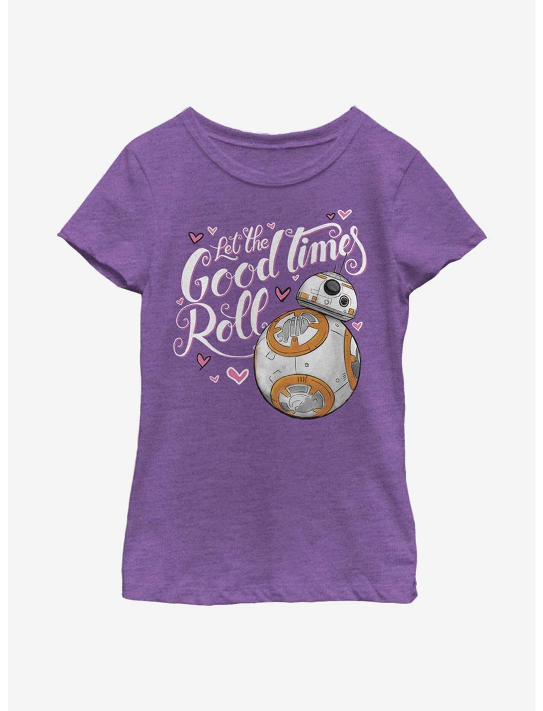 Star Wars Good Times Heart Youth Girls T-Shirt, PURPLE BERRY, hi-res