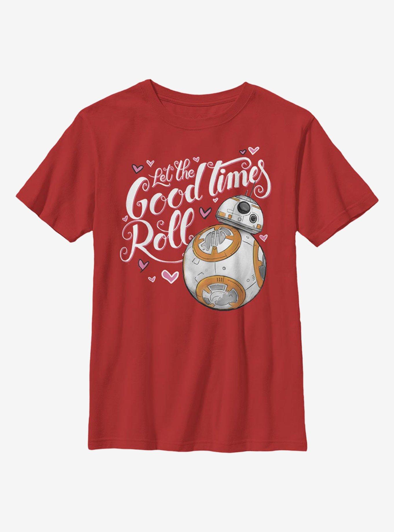 Star Wars Good Times Heart Youth T-Shirt, RED, hi-res view 1