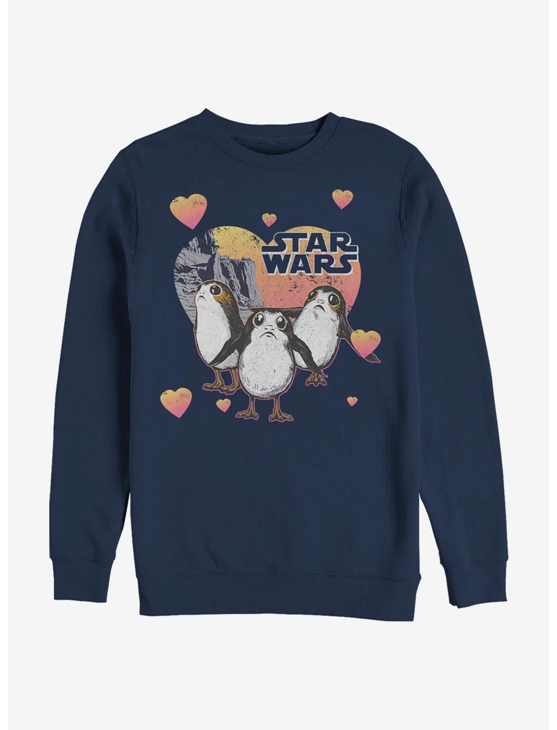 Star Wars Porg Hearts Sweatshirt, NAVY, hi-res