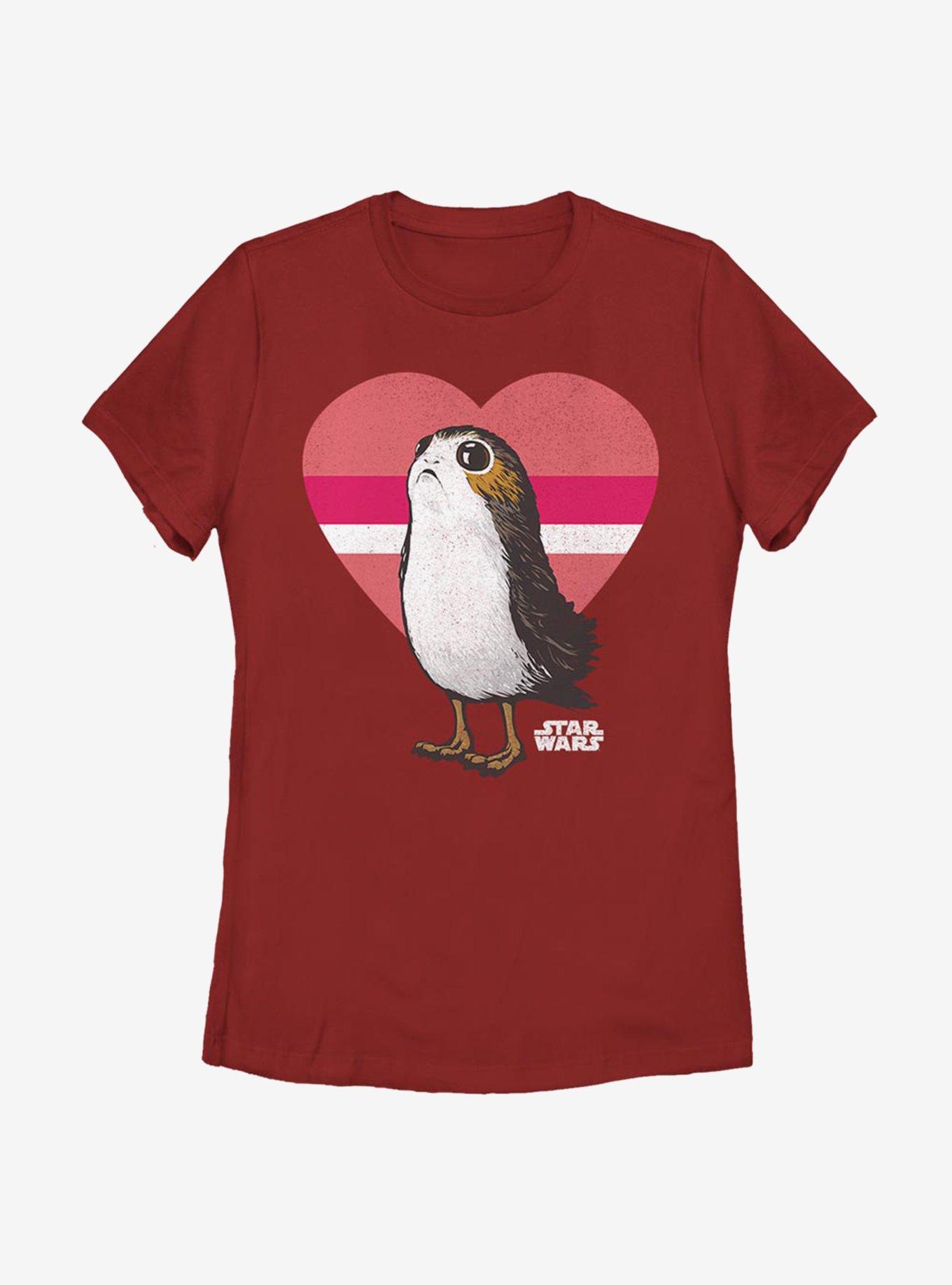 Star Wars Porg Love Womens T-Shirt, RED, hi-res