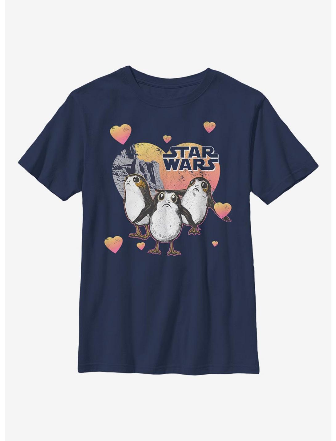 Star Wars Porg Hearts Youth T-Shirt, NAVY, hi-res