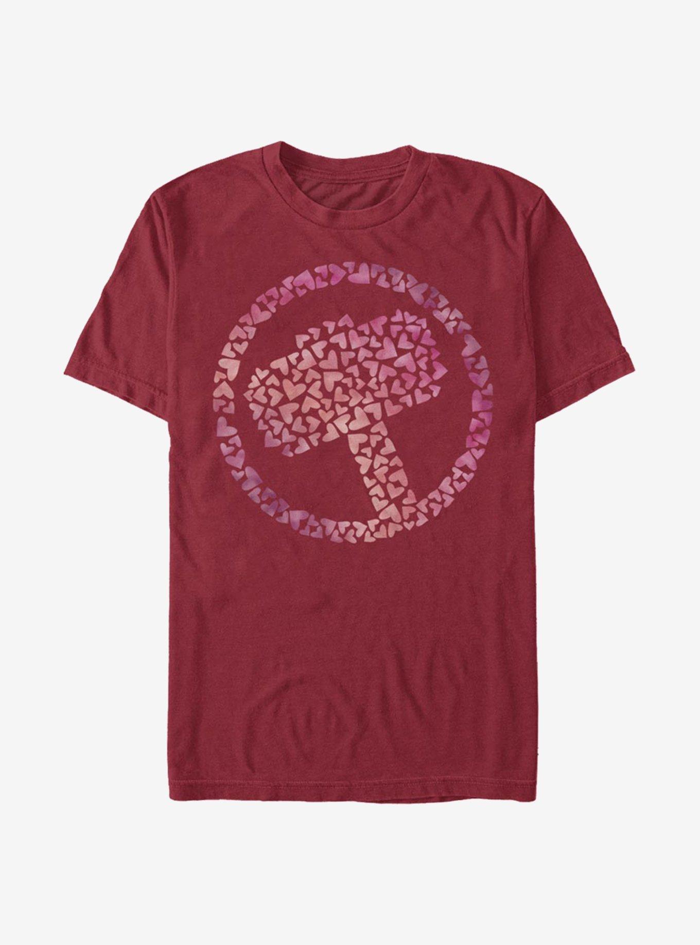 Marvel Thor Heart Hammer T-Shirt, CARDINAL, hi-res