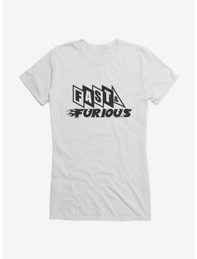 Fast And Furious Flame Font Girls T-Shirt, WHITE, hi-res