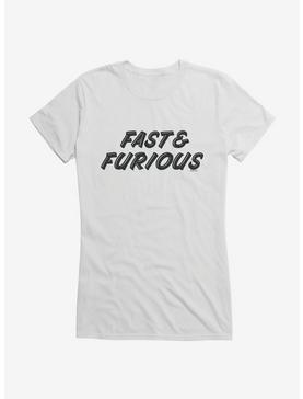 Fast And Furious Round Font Girls T-Shirt, WHITE, hi-res