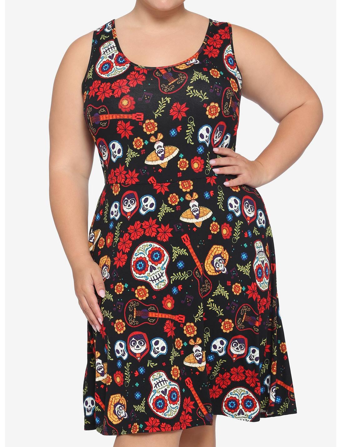 Disney Pixar Coco Floral Lace Back Dress Plus Size, MULTI, hi-res