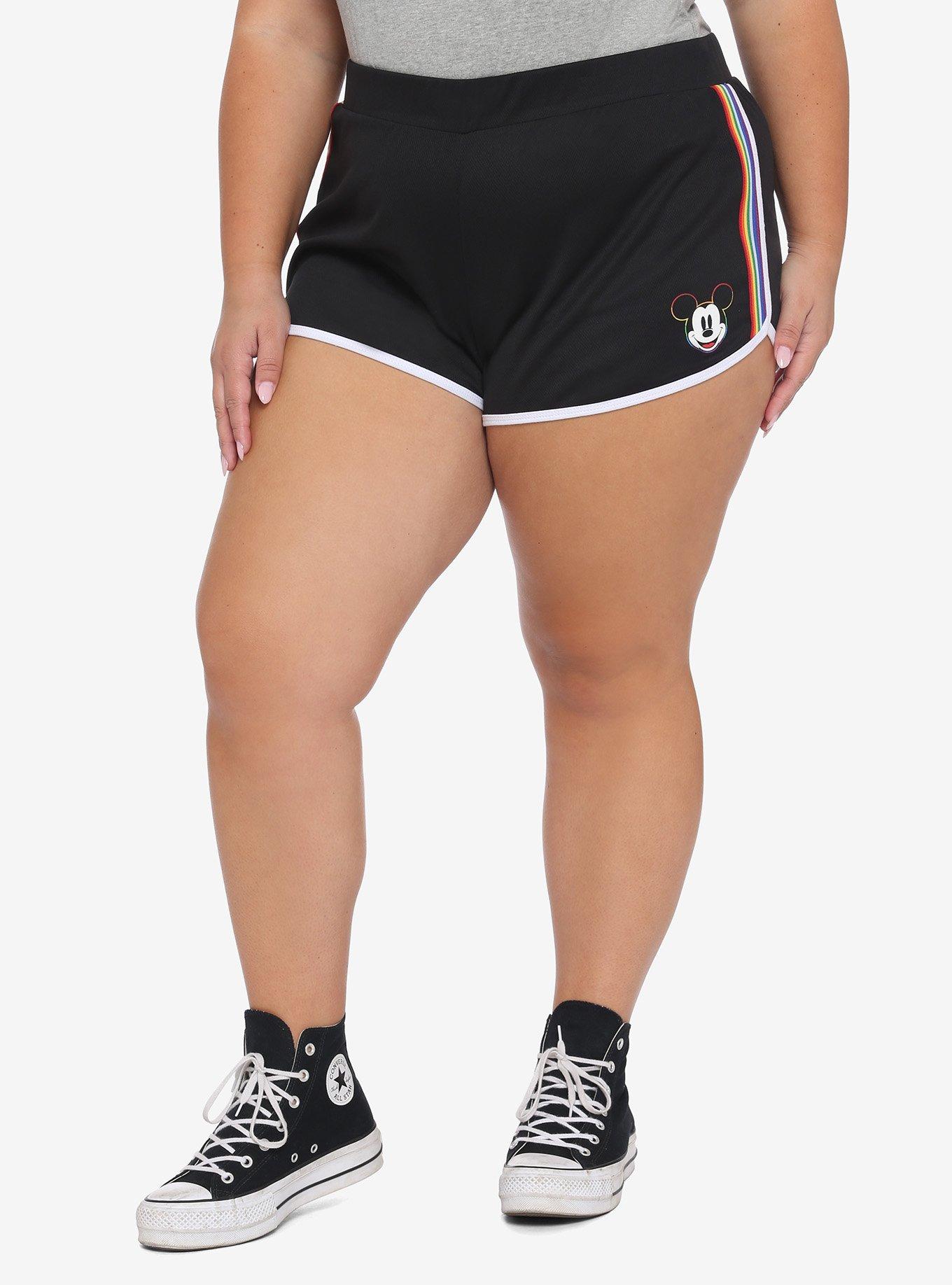 Disney Mickey Mouse Rainbow Soft Shorts Plus Size, MULTI, hi-res