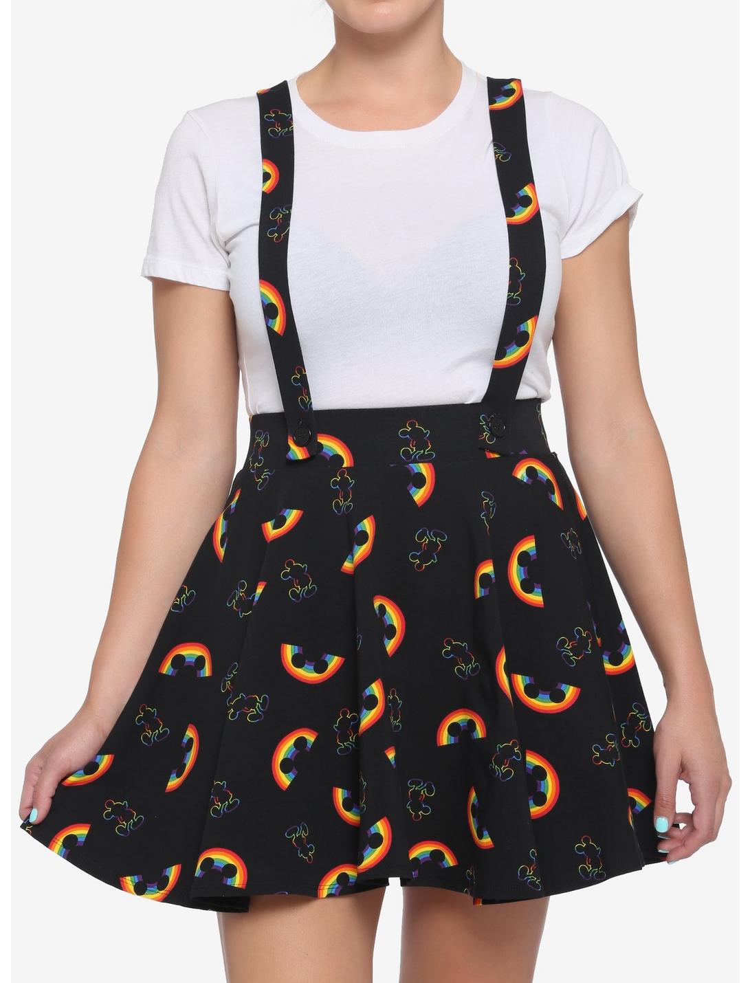 Disney Rainbow Mickey Mouse Suspender Skirt, MULTI, hi-res