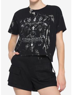 Creature Of The Night Tie-Dye Girls Boxy Crop T-Shirt, , hi-res