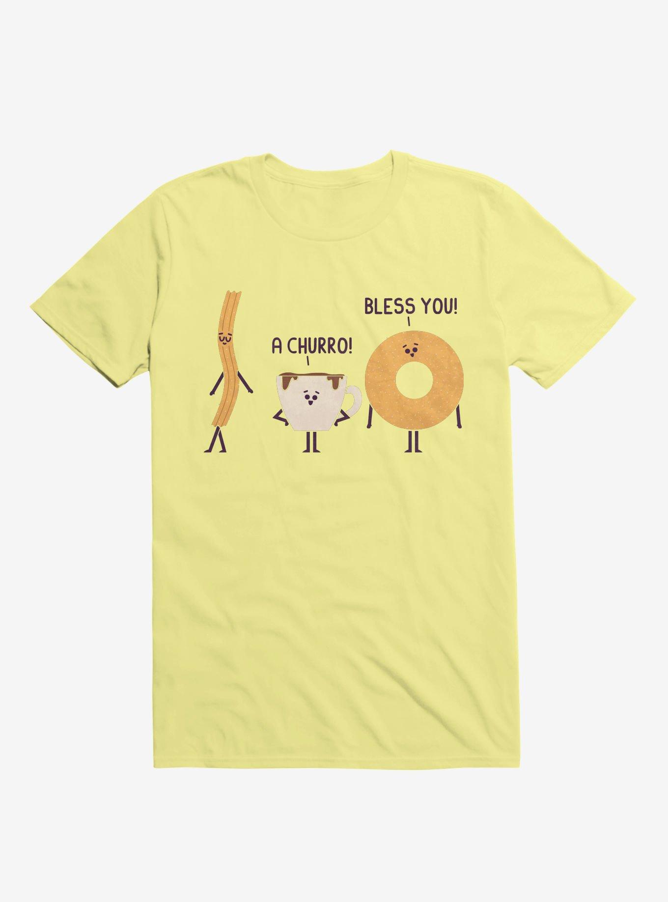 A Churro! Bless You! Coffee And Donut Corn Silk Yellow T-Shirt, , hi-res