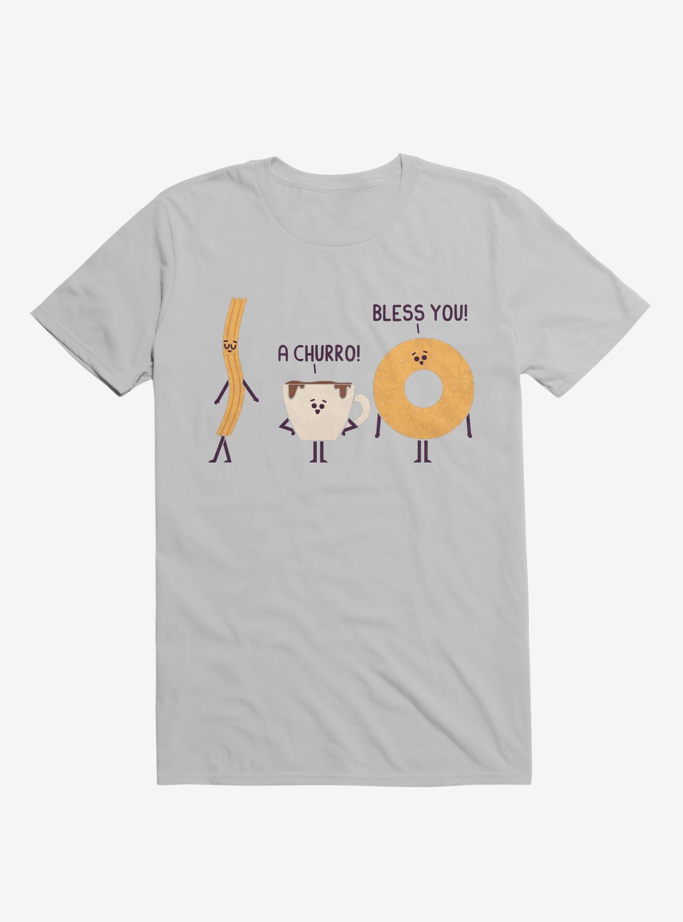 A Churro! Bless You! Coffee And Donut Ice Grey T-Shirt, , hi-res