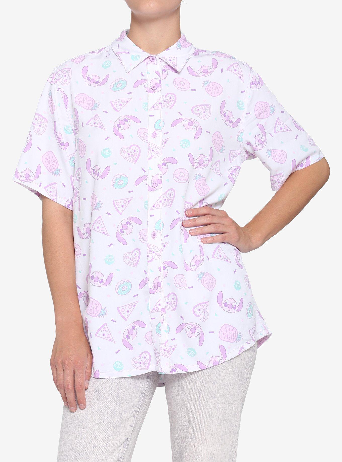 Disney Stitch Snacks Girls Woven Button-Up, MULTI, hi-res