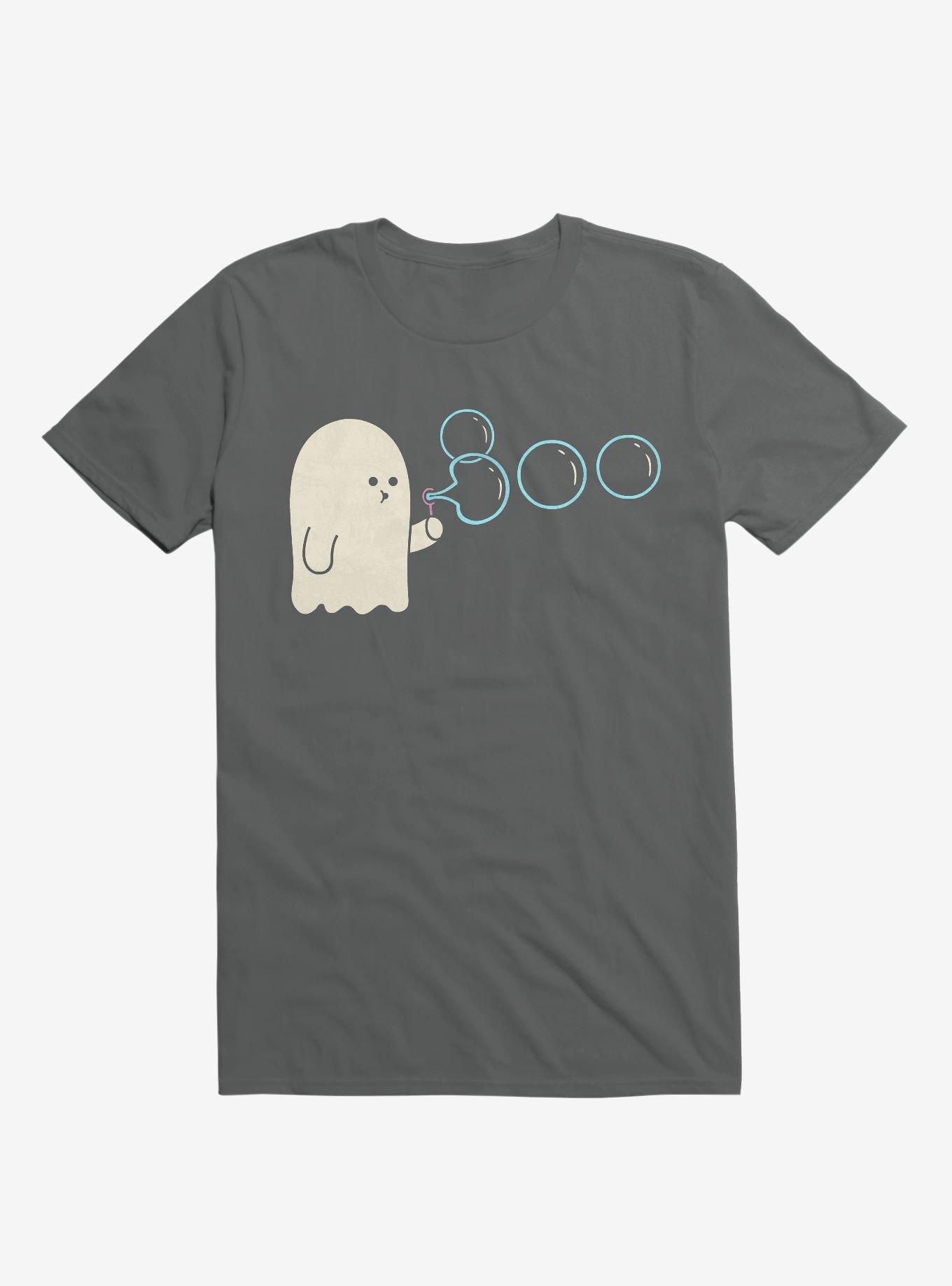 Boobbles Ghost Blowing Bubbles Charcoal Grey T-Shirt