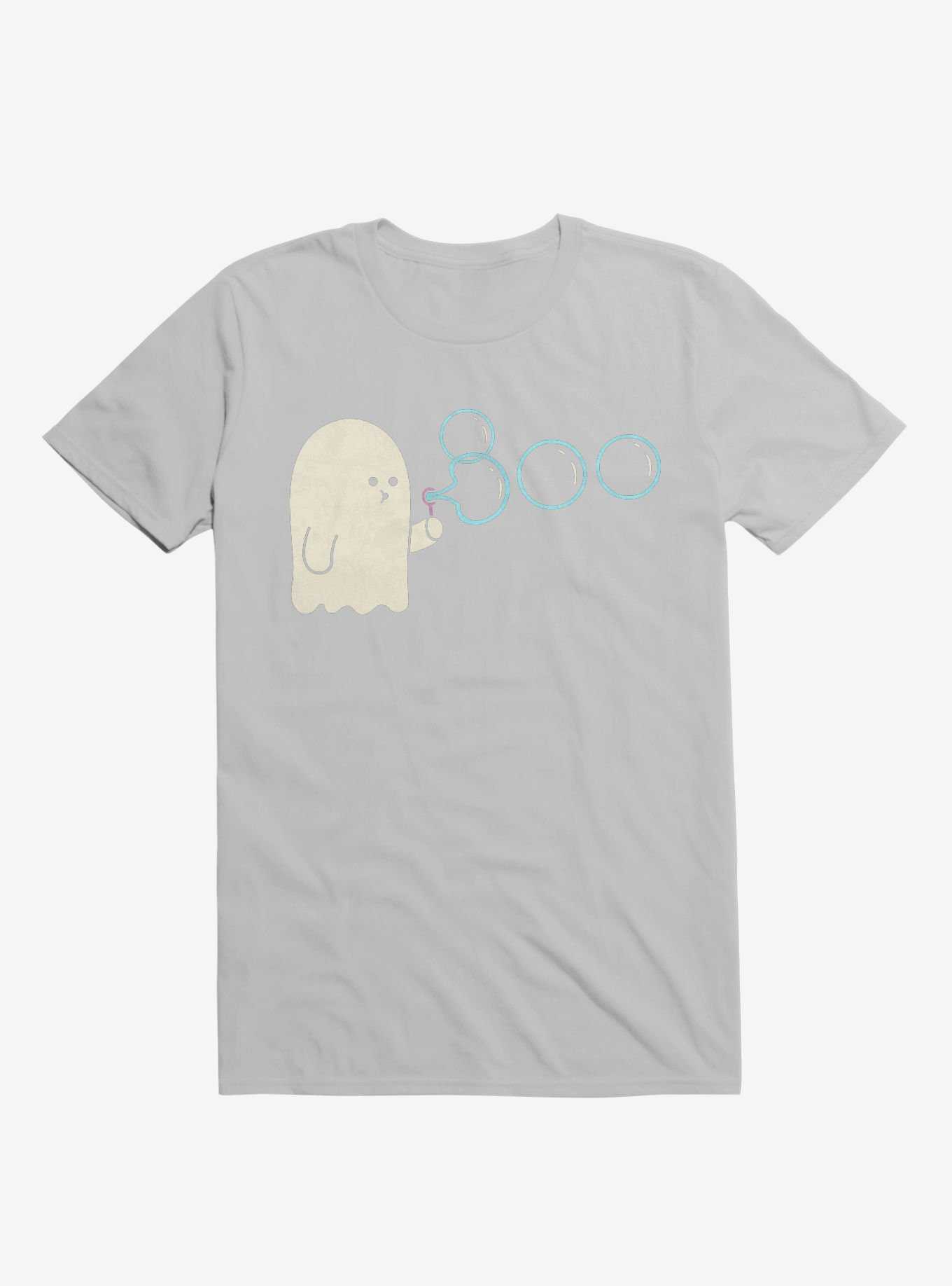 Boobbles Ghost Blowing Bubbles Ice Grey T-Shirt, , hi-res