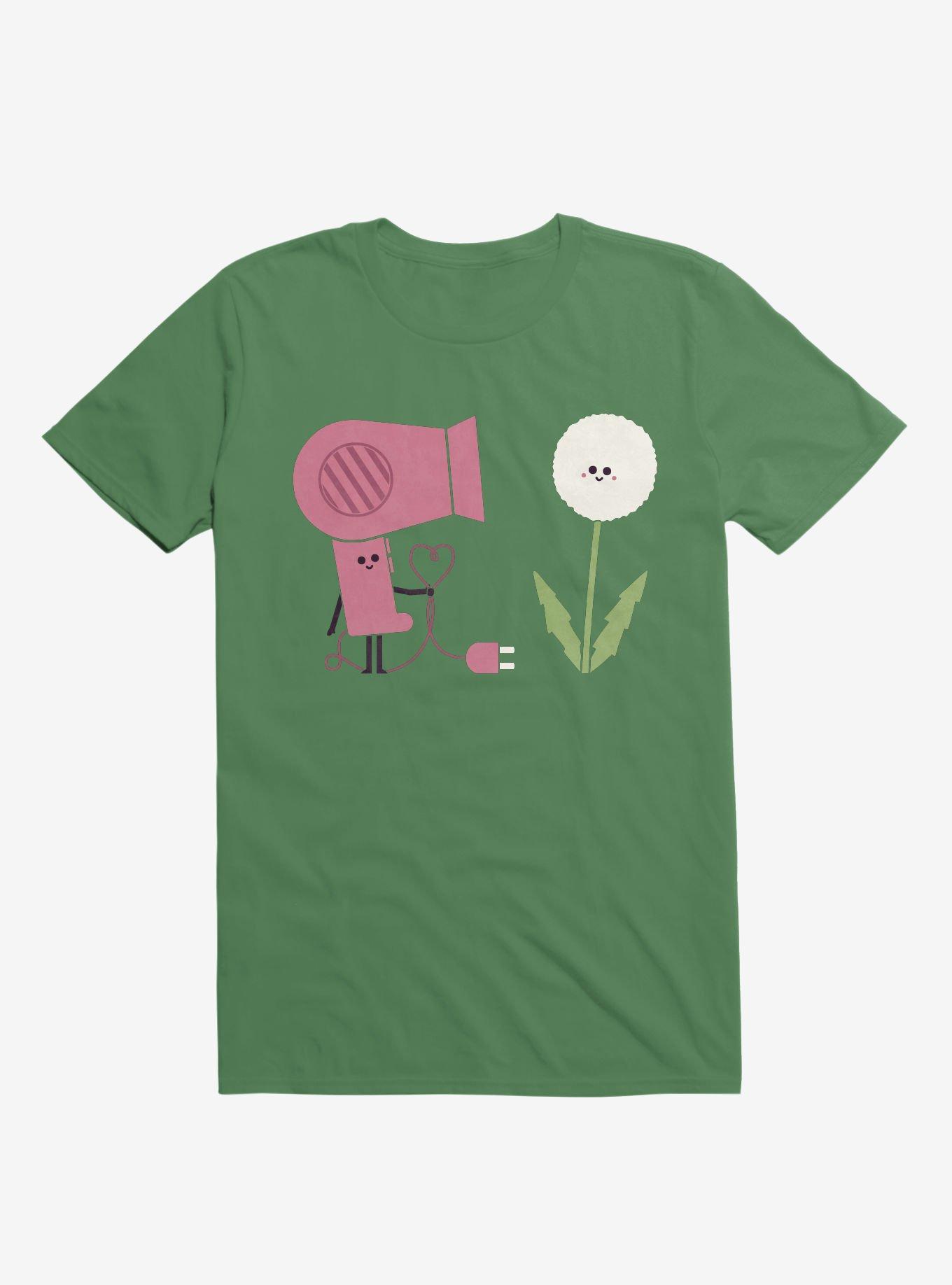 Forbidden Love Hair Dryer And Dandelion Irish Green T-Shirt, , hi-res