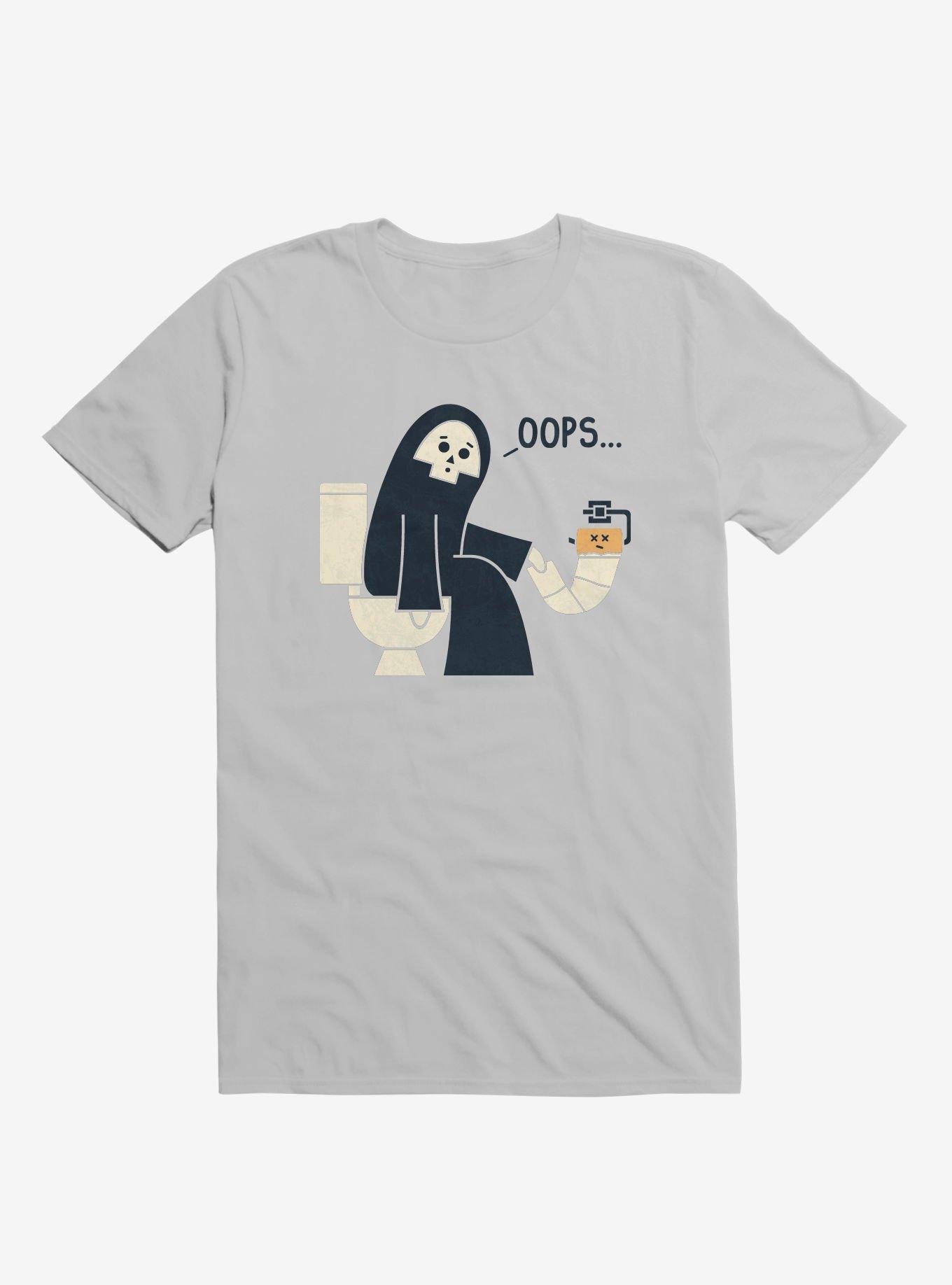 Grim Reaper Oops... Pooper Ice Grey T-Shirt, ICE GREY, hi-res