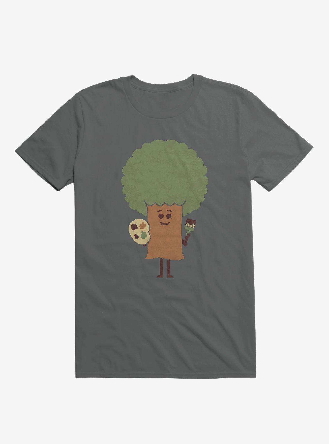 Happy Tree Painter Charcoal Grey T-Shirt, CHARCOAL, hi-res
