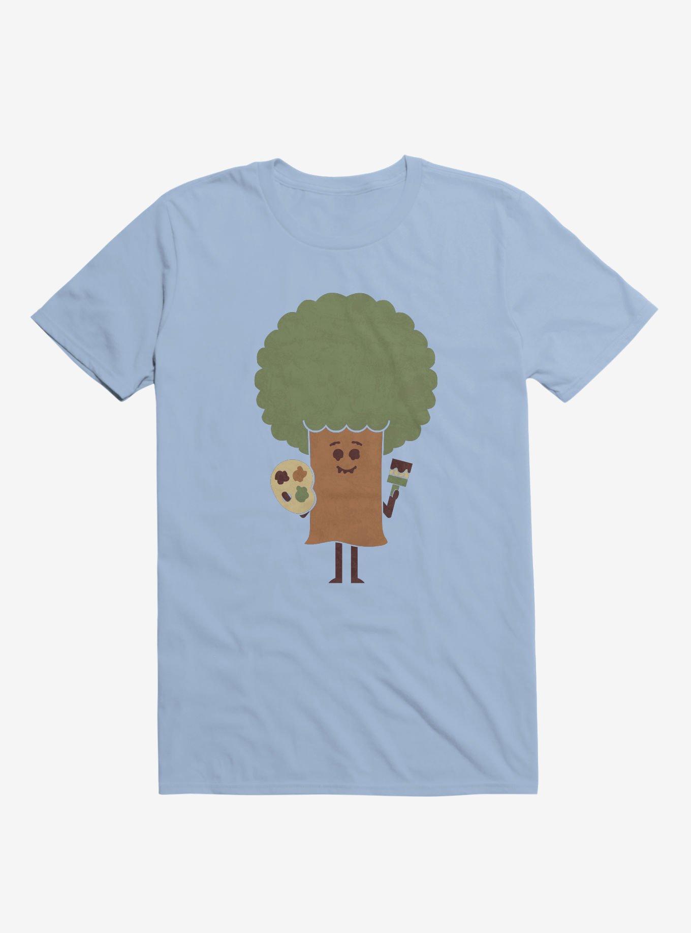Happy Tree Painter Light Blue T-Shirt, , hi-res