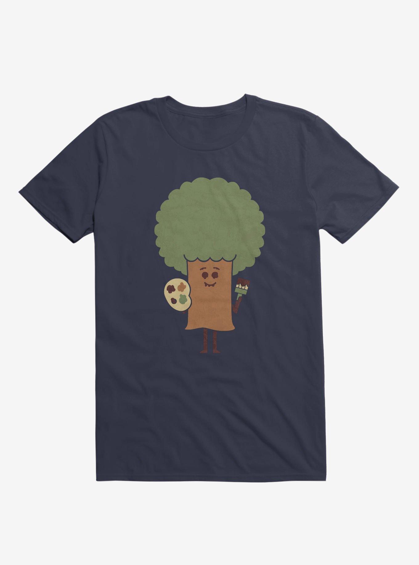 Happy Tree Painter Navy Blue T-Shirt, NAVY, hi-res
