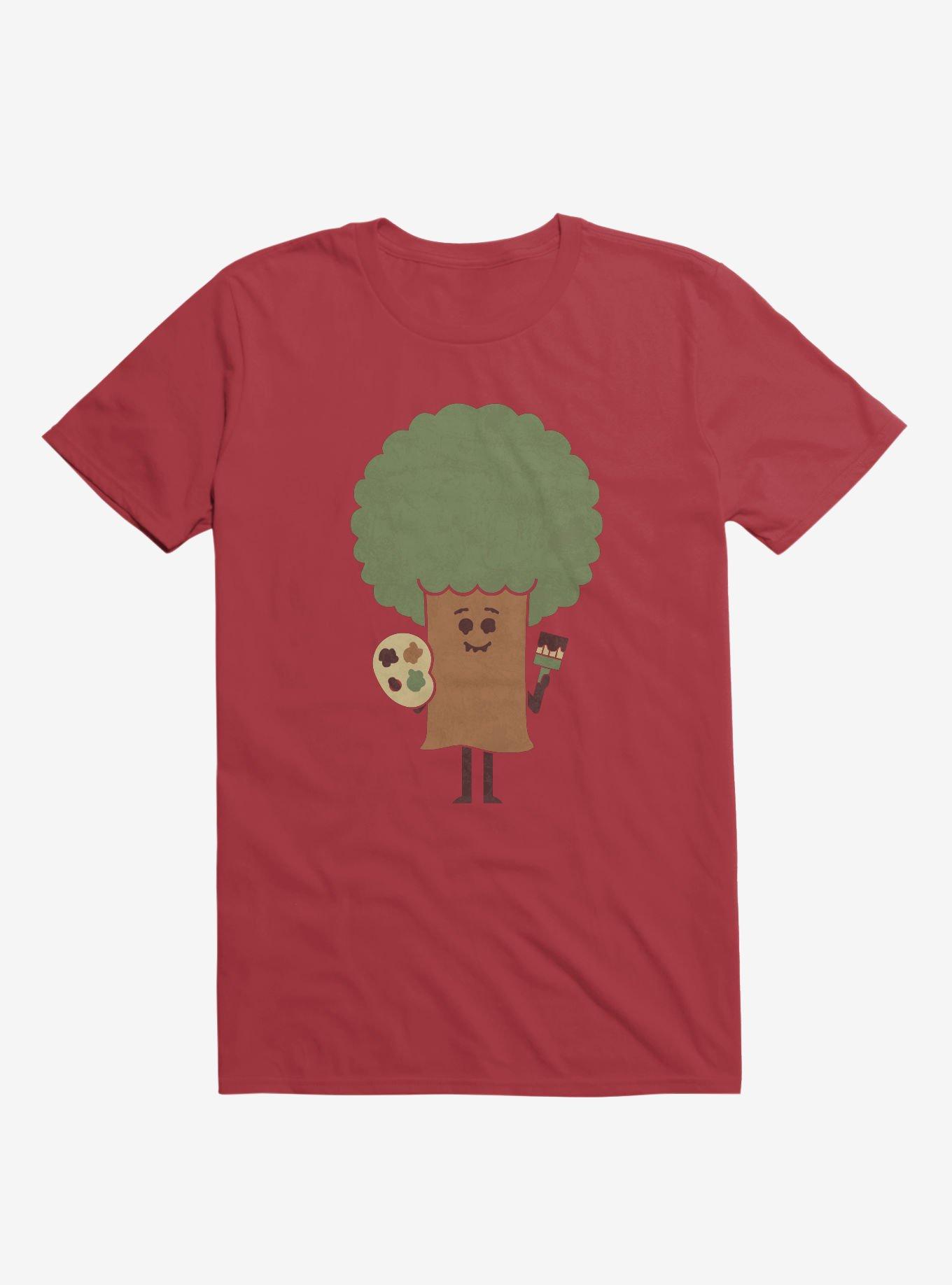 Happy Tree Painter Red T-Shirt, RED, hi-res