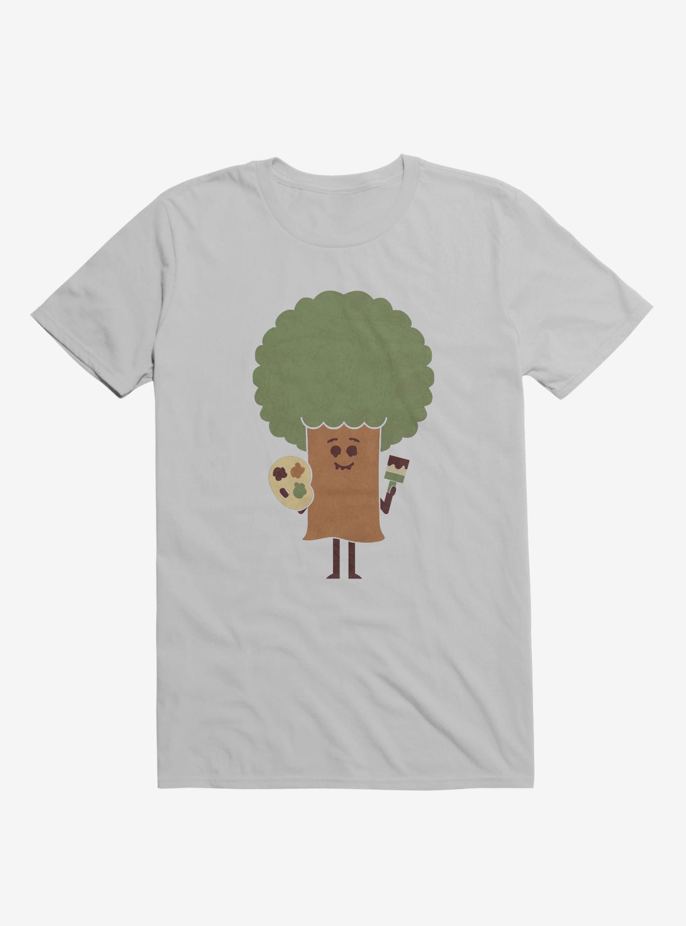 Happy Tree Painter Ice Grey T-Shirt, ICE GREY, hi-res