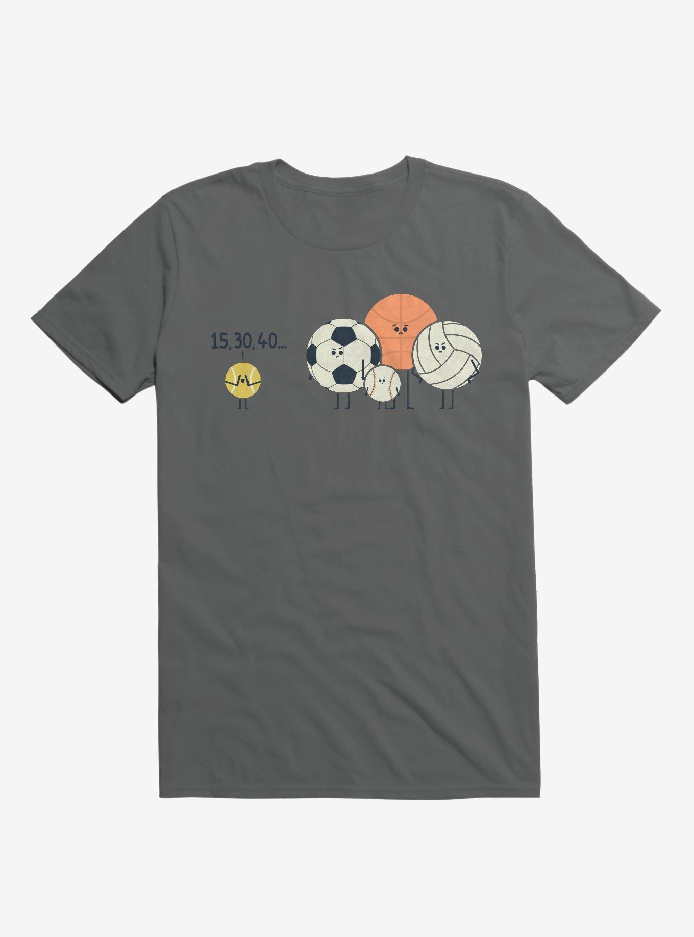 Sports Balls Playing Hide And Seek Charcoal Grey T-Shirt, , hi-res