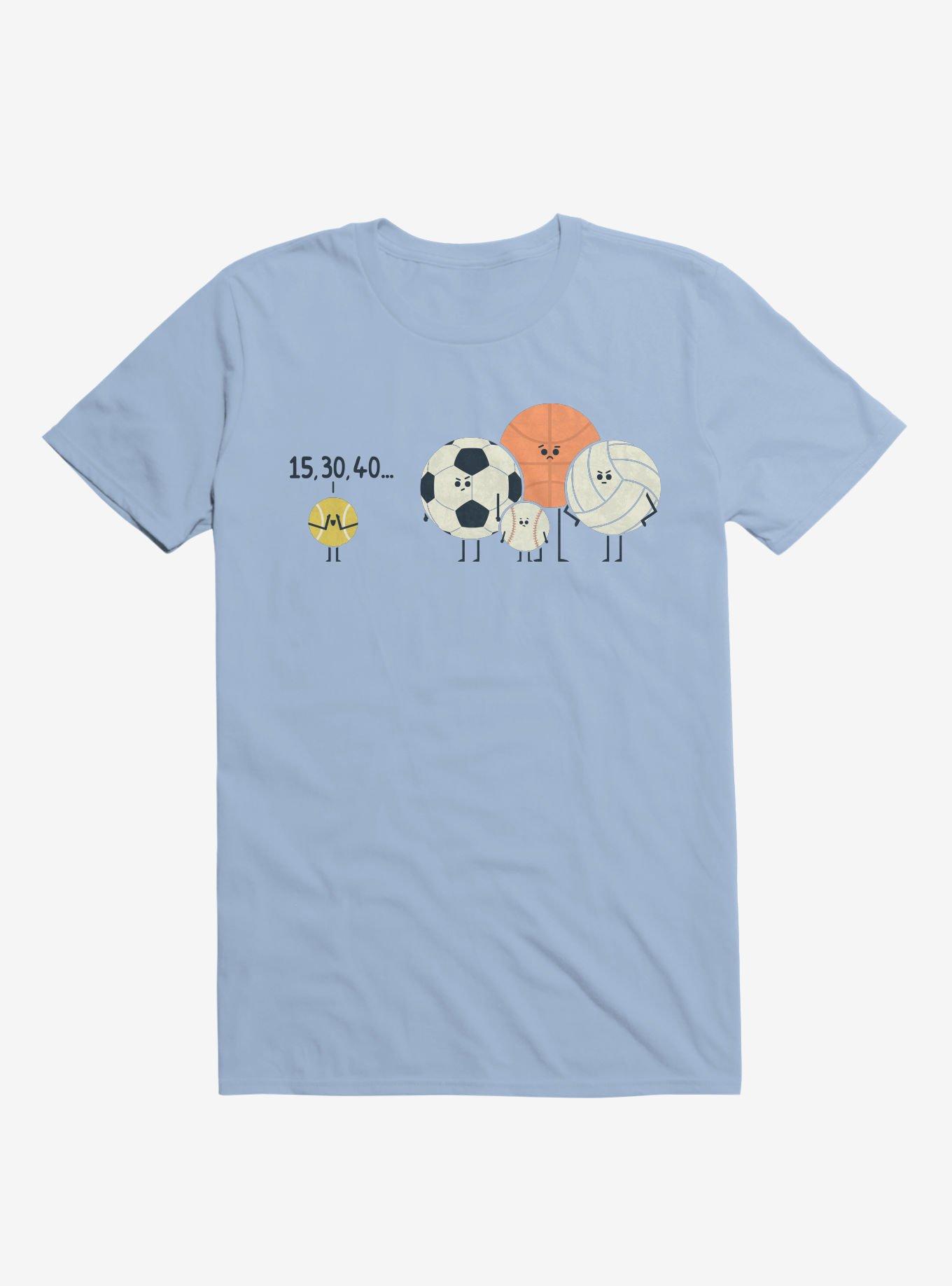 Sports Balls Playing Hide And Seek Light Blue T-Shirt, , hi-res