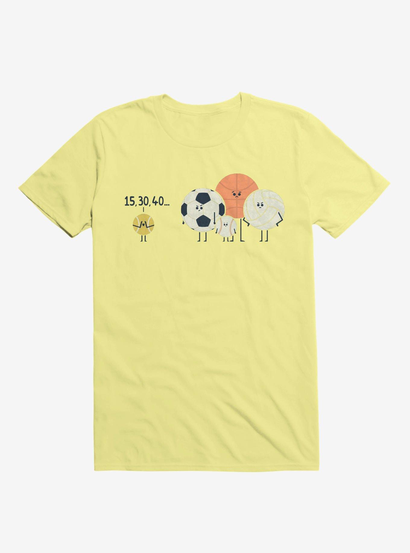 Sports Balls Playing Hide And Seek Corn Silk Yellow T-Shirt, CORN SILK, hi-res