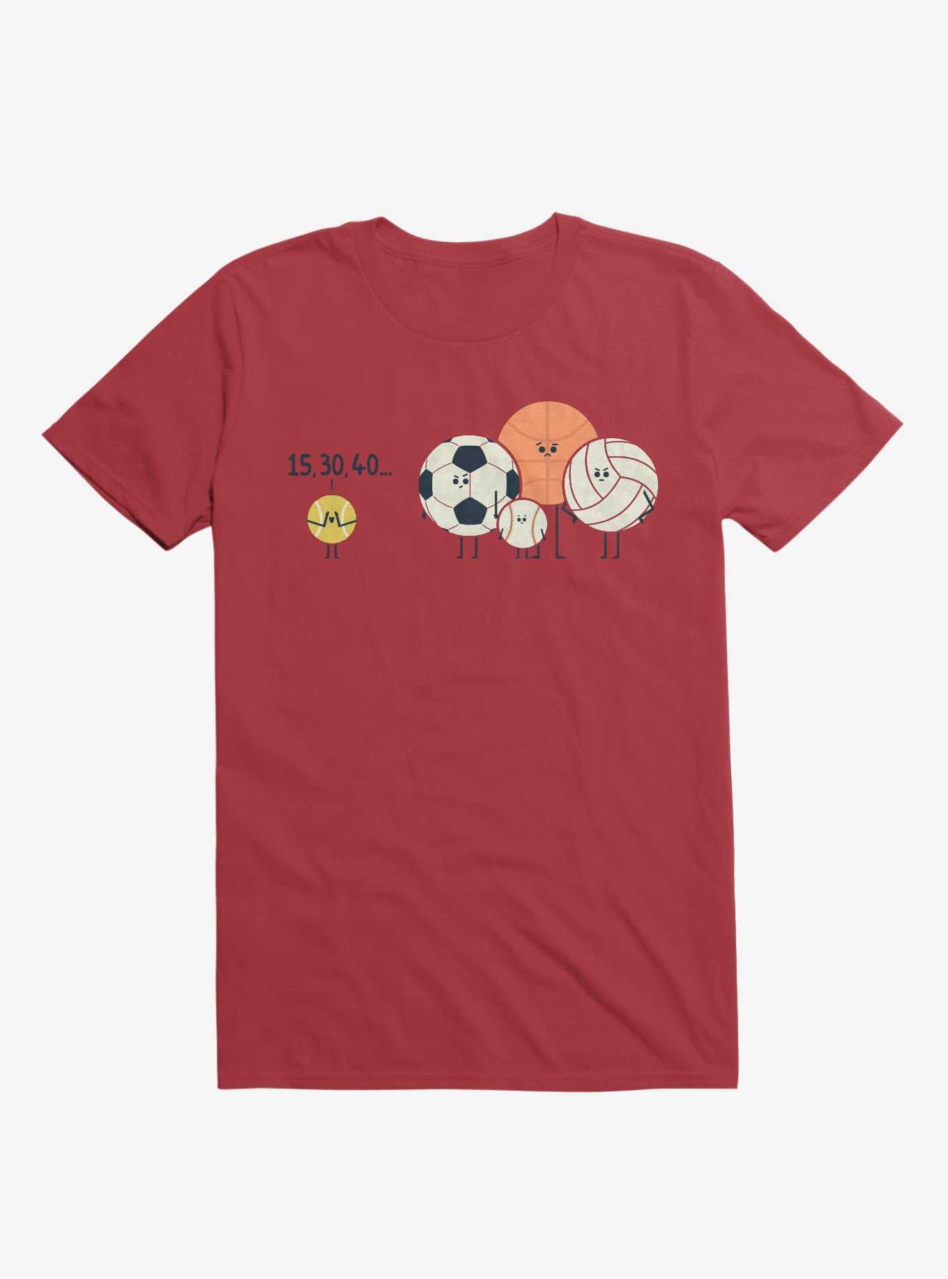 Sports Balls Playing Hide And Seek Red T-Shirt, , hi-res