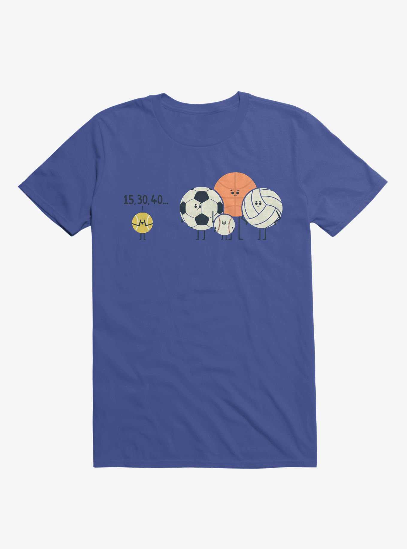 Sports Balls Playing Hide And Seek Royal Blue T-Shirt, , hi-res